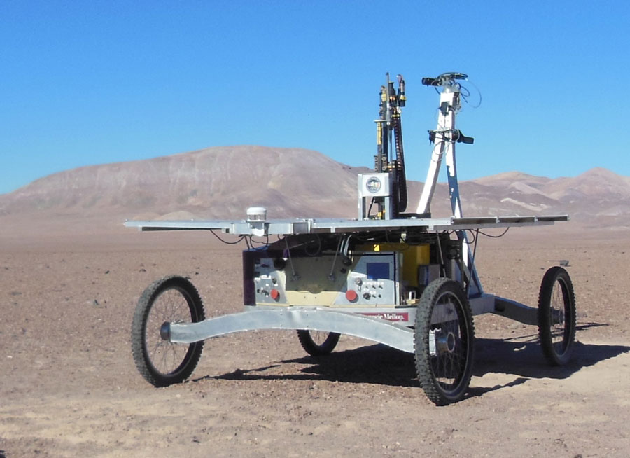  The 1-meter class Mars drill, LITA, during field testing on Carnegie Mellon's Zoe rover.