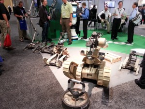 iRobot had their entire UGV lineup on display