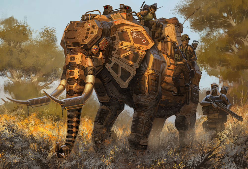 Anti-poaching illustrations inspired one artist's for animals, mecha and robotics