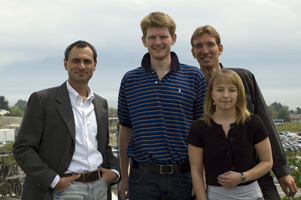 Talking Robots Team in 2008 (from left to right: Dario, Peter, Markus and Sabine)