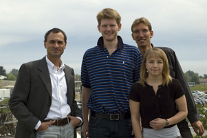 Dario Floreano, with (then) graduate students Peter Durr, Markus Waibel, and Sabine Hauert