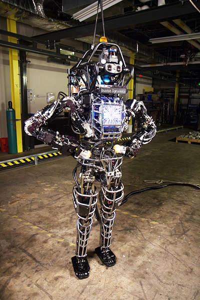 The Atlas robot, created by Bostron Dynamics and DARPA, was used by several teams in the DRC Trials. Source: DARPA