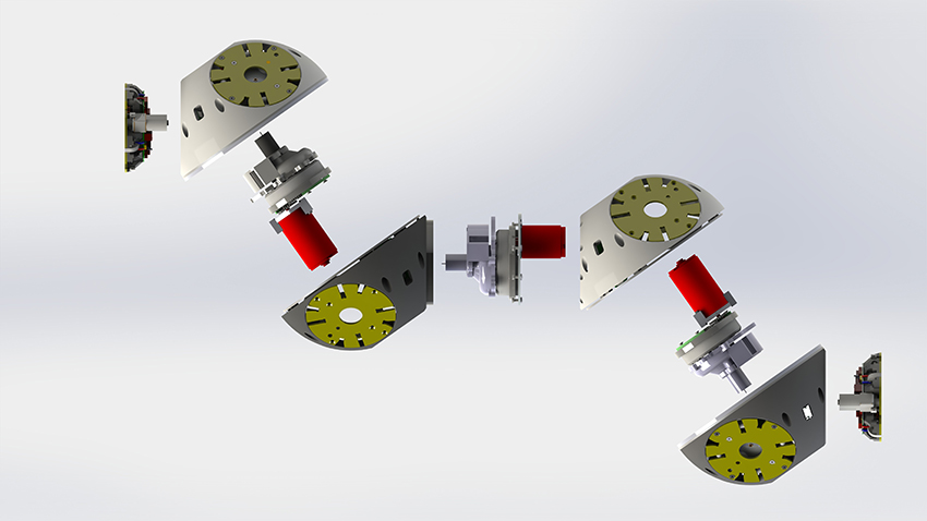 Internal view of modular Roombots (Biorobotics Laboratory, EPFL)