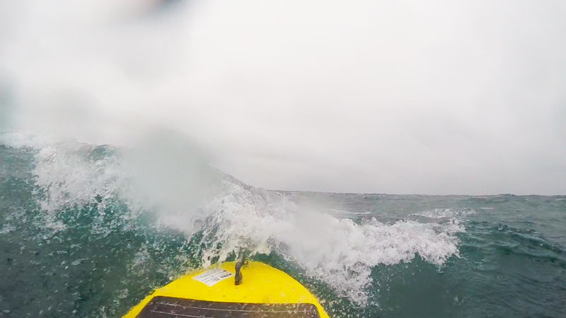 Waveglider riding rough seas. Source: National Oceanography Centre (NOC).