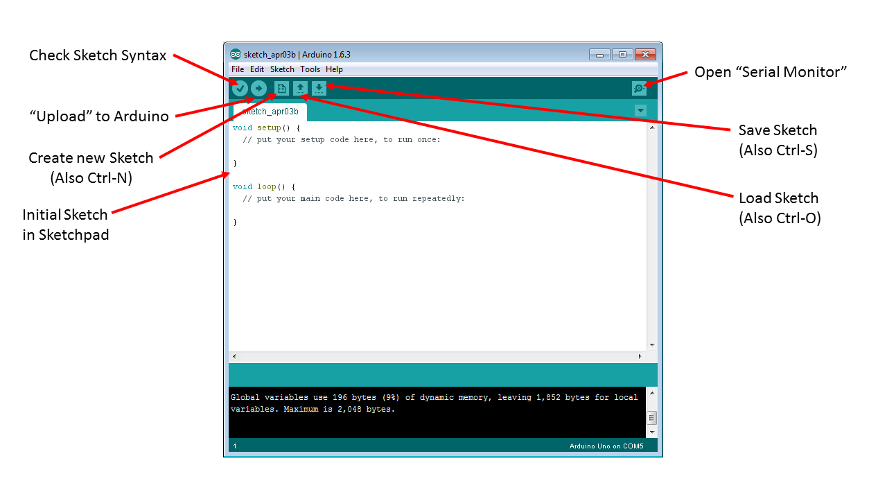 Picture 1 - Initial Arduino Program Development Tool