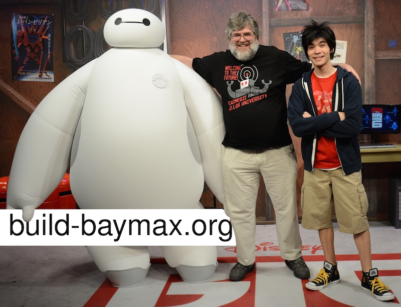 Baymax, Chris Atkeson and Hiro from Disney's Big Hero 6. Source: Chris Atkeson 