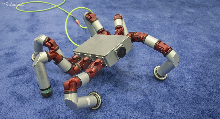 Hexapod build with modular field robotic actuators - HEBI Robotics