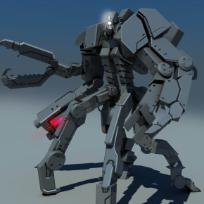 Early 3D concept for “Robot Overlords”