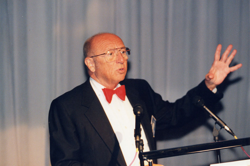 Joseph F. Engelberger, Ars Electronica Symposium 1996. Image courtesy of Ars Electronica.