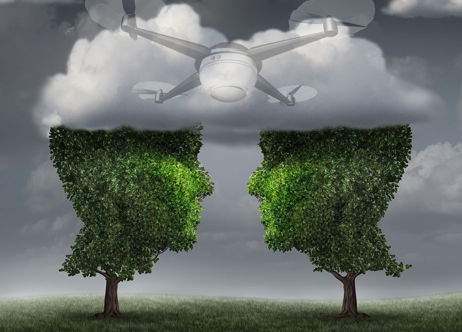 drone_cloud_thinking_judgement_storm_head_talking_conversation_communication