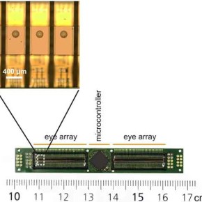 Individual eyes as embedded onto a PCB.
