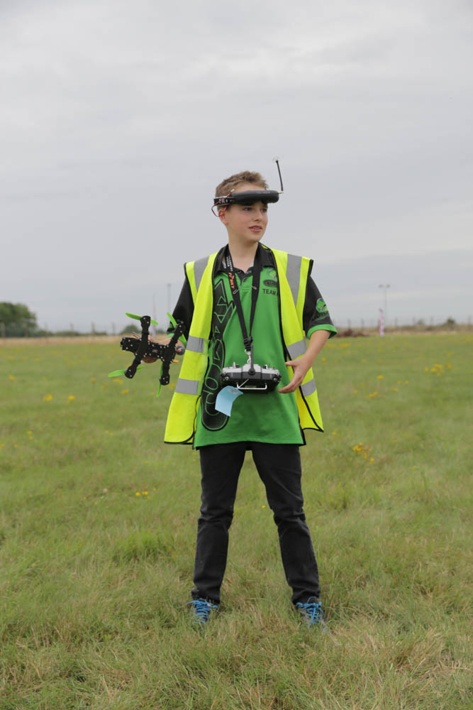 30th August 2015. First person view  (fpv),  UK Drone Racing Nationals in conjunction with the Britich model flying association  (BMFA) and the British FPV Racing League (BFPVRL) held at the BMFA Nationals 2015, RAF Barkston Heath, Lincolnshire, UK. Pictured: Luke Bannister. Photo credit: David Stock.
