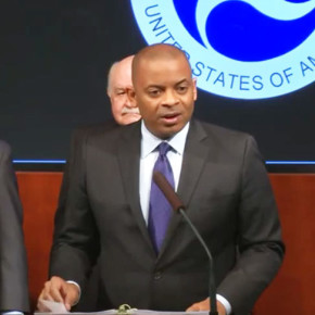 October 19, 2015. US Transportation Secretary Anthony Foxx announces unmanned aircraft registration requirement.