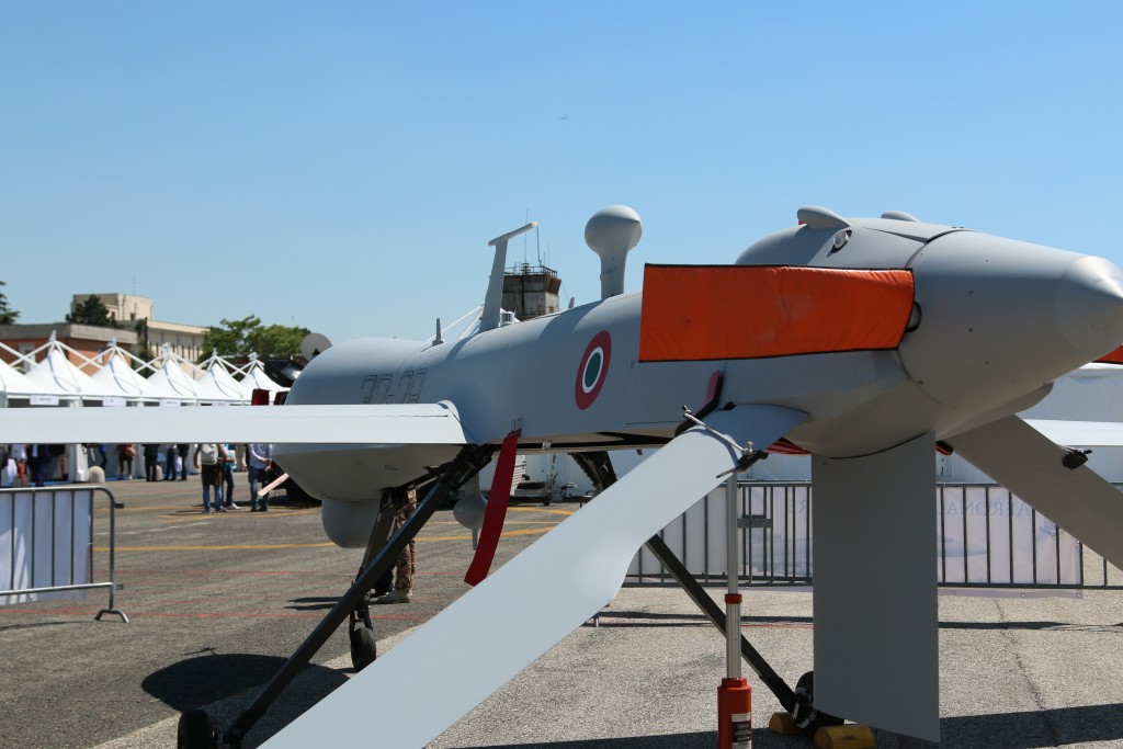An Italian Air Force MQ-1 Predator drone on display at a trade show in Rome earlier this year. Credit: Dan Gettinger