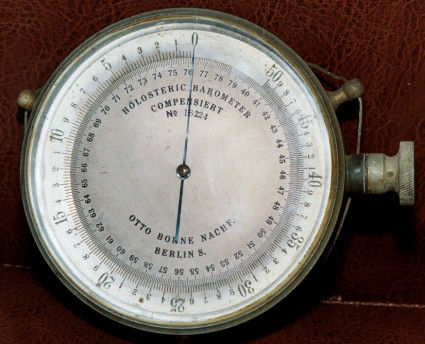 Old aneroid barometer. Image credit:  David R. Ingham via Wikipedia