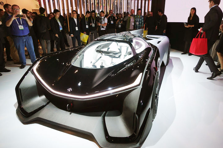 The Faraday Future concept electric racecar is cool, but seems to be completely at odds with everything we had heard about what FF was up to. Photo credit: Brad Templeton