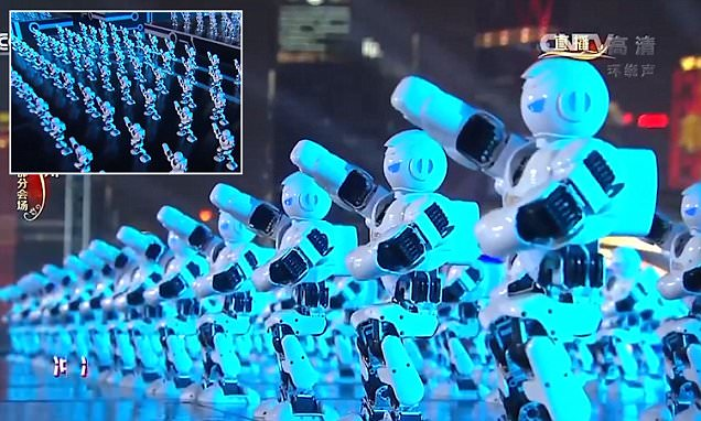 Dance troupe of 540 robots . Source: youtube