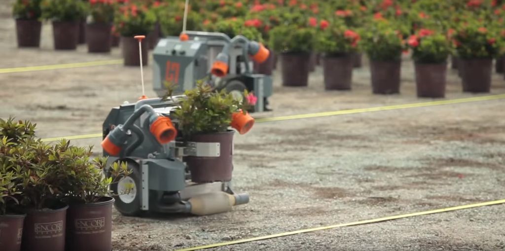A plant-moving robot from Billerica-based Harvest Automation. Source: harvestai/YouTube