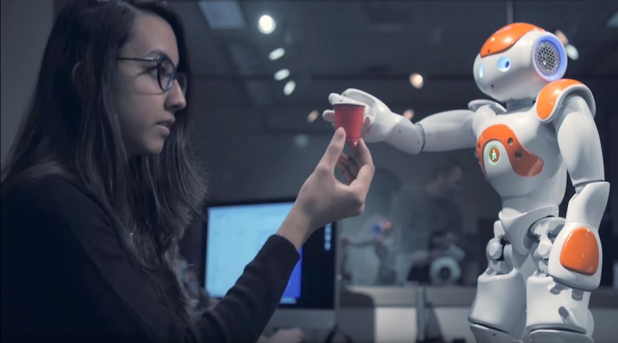 Nao robot gripping cup. Source: UW-Madison Science Narratives/YouTube