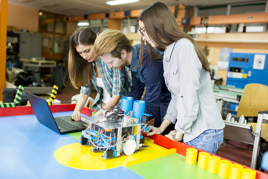 Young People In The Robotics Classroom