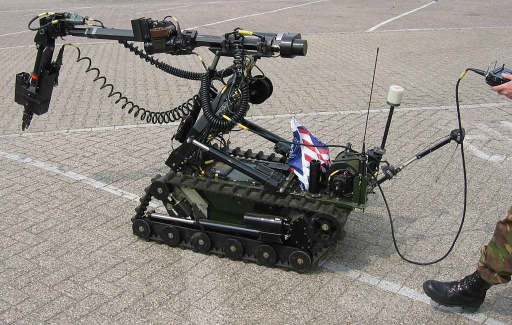 Remote controlled vehicle to clear explosives. Source Wikipedia Commons