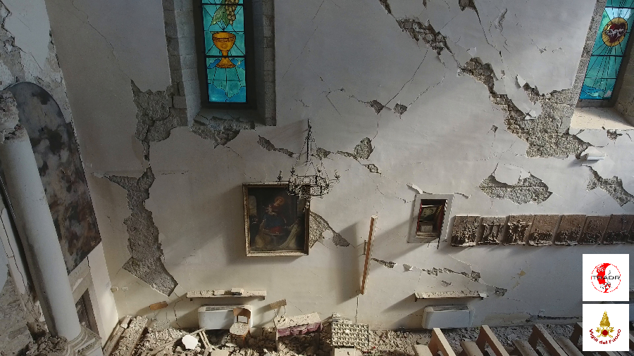 UAV image inside the Sant’Agostino church. Credit: TRADR