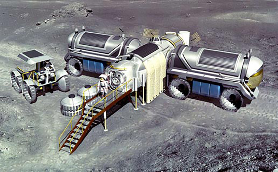 Artist's impression of a permanent moon colony. Image credit: NASA