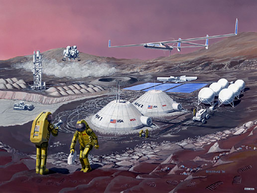 Artist's impression of Martian colony. Image credit: NASA