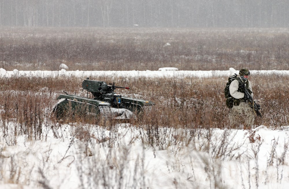 The THeMIS ADDER unmanned ground vehicle took part in field tests last week. Credit: Milrem