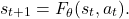 \[s_{t+1} = F_\theta(s_t, a_t).\]