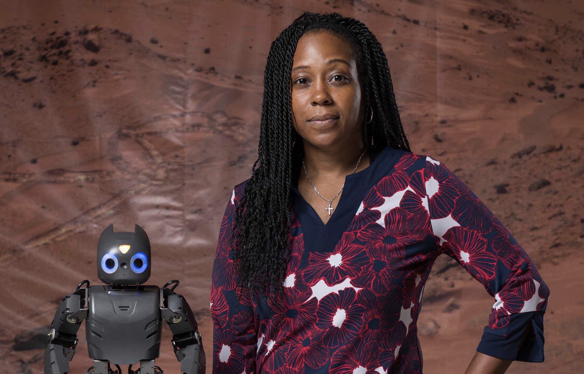 Dr Ayanna Howard and robot